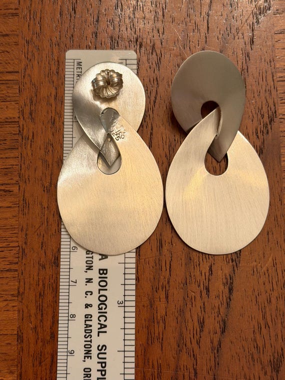 Taxco Sterling Teardrop Earrings View 5