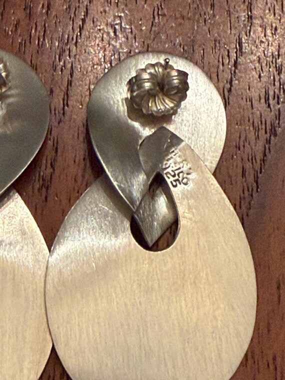 Taxco Sterling Teardrop Earrings View 6