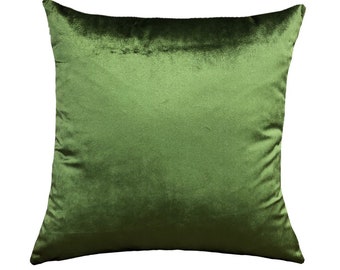 Velvet Moss Green Throw Pillow Cover, Solid Moss Green Home Decor, Pillow Case, Lumbar Cover, Home Accent