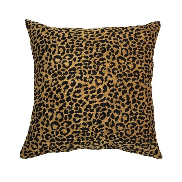 Chenille Leopard Gold Pillow cover, Animal Design Pillowcase, Chenille leopard Pillow Home Accent