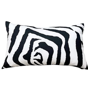 Zebra Print Black and White Lumbar Pillow Cover, Animal Print Rectangular Pillow Cover, 14x36, 14x34, 14x24, 12x26 and More