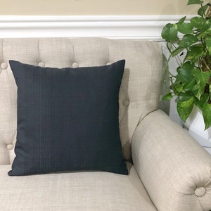 Solid Outdoor Decorative Throw Pillowcase, Solid Charcoal Lumbar Pillow Cover, Patio Euro, Sham, Kidney Home Accent