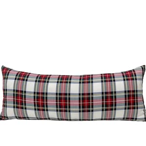 Yarn Dyed Plaid Red Ecru Rectangular Pillow Cover, Plaid of Red, Green, Yellow, Blue, Ecru and Black Pillowcase, Lumbar Pillow Cover