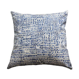 Blue Throw Pillow Cover, Sediment Vivid Accent Pillow Case Home Decor, Euro, Lumbar Cover, Taupe, White and shades of Blue Pillow Case