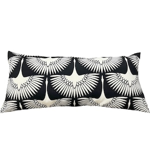 Outdoor Flock Lumbar Pillow Cover, Flock Midnight Lumbar Pillowcase, Black and Cream 12x16, 12x18, 12x24, 12x26, 14x20, 14x36 and MORE