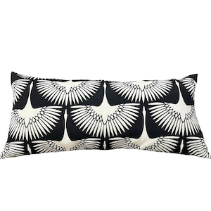 Outdoor Flock Lumbar Pillow Cover, Flock Midnight Lumbar Pillowcase, Black and Cream 12x16, 12x18, 12x24, 12x26, 14x20, 14x36 and MORE