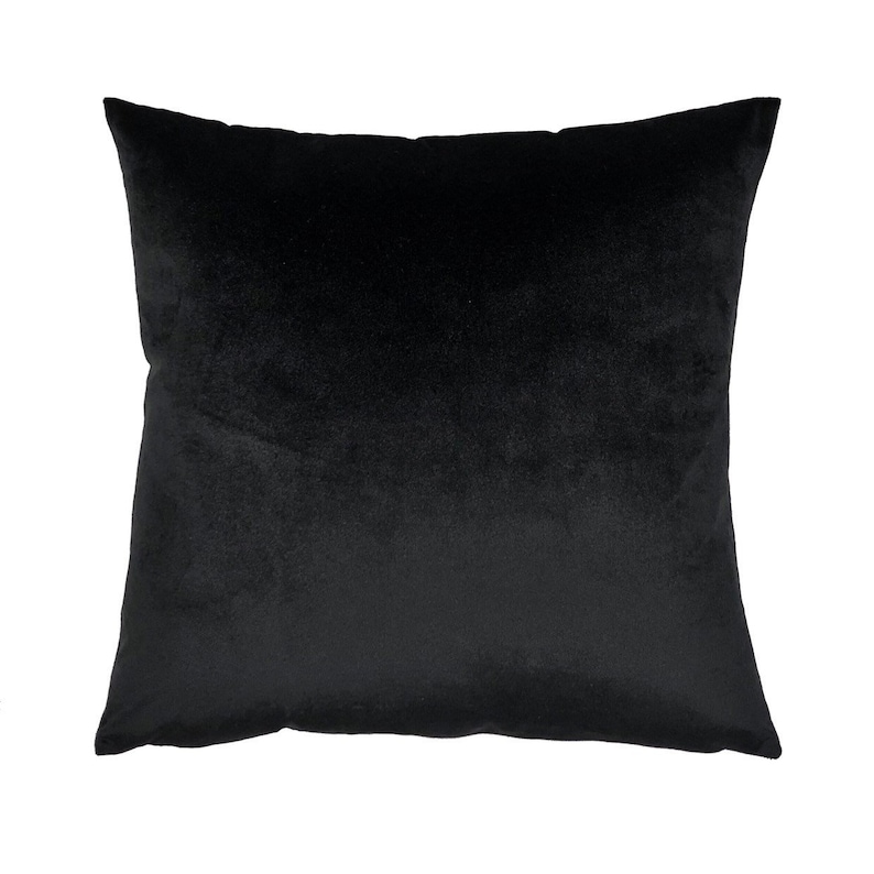 Black Velvet Throw Pillow Cover Solid Black Velvet Home Etsy