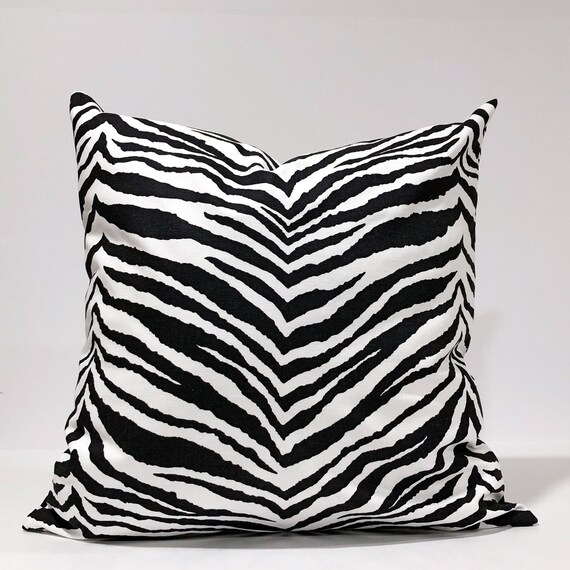 Black White Zebra Throw Pillowcase Lumbar Pillow Cover Etsy