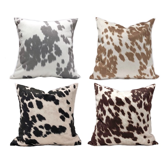 Faux Cowhide Pillow Cover Udder Madness Cow Euro Sham Etsy