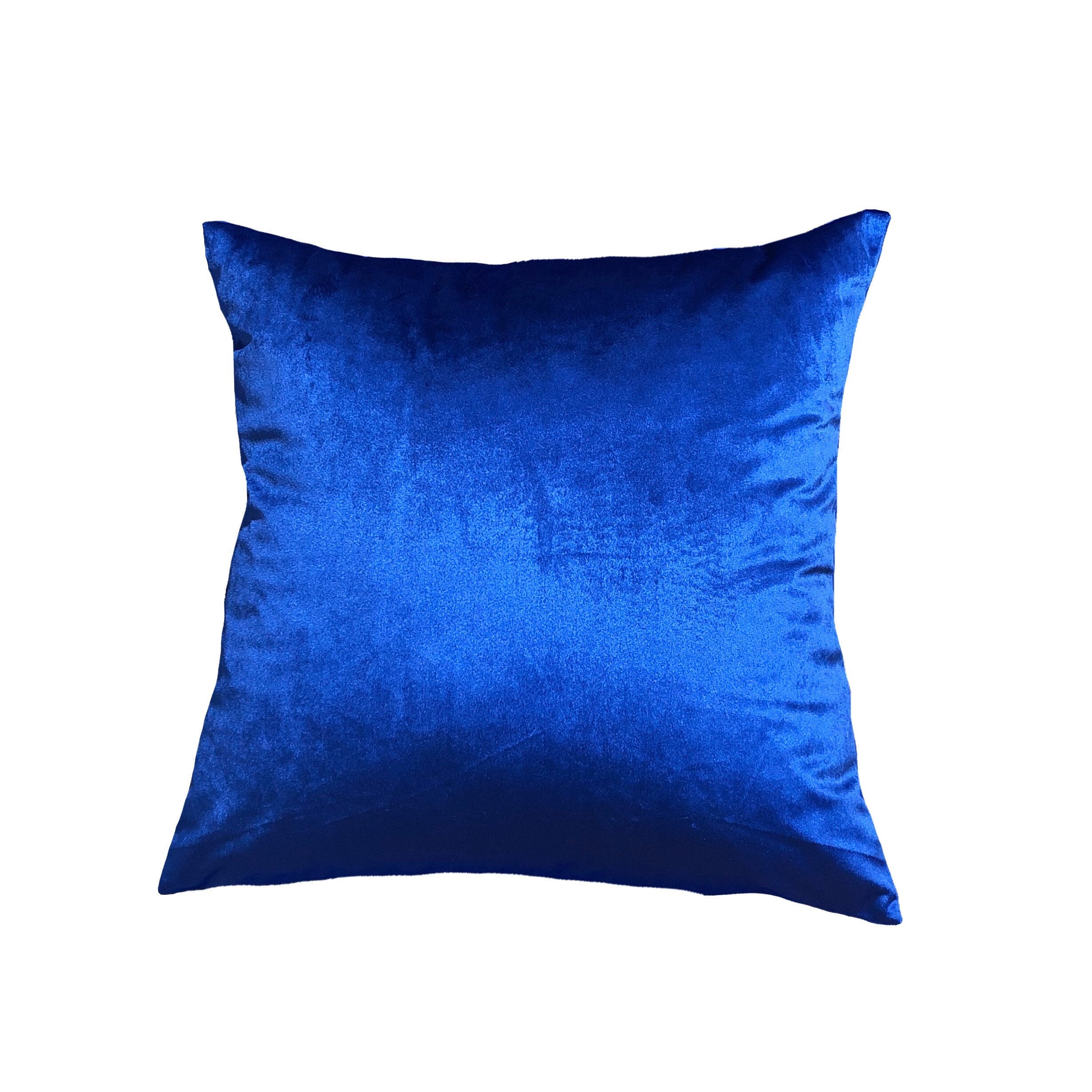 Royal Blue Throw Pillow Cover Solid Color Velvet Home Decor Etsy