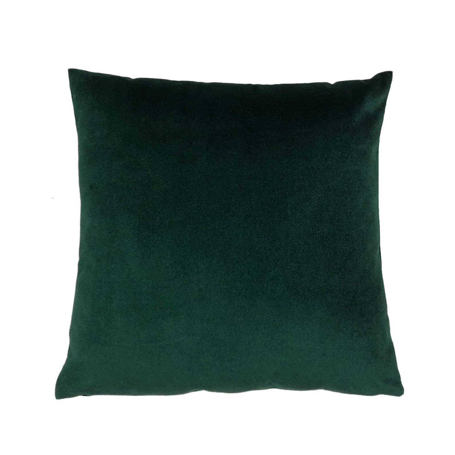 Hunter Green Velvet Throw Pillow Cover Solid Green Velvet Etsy