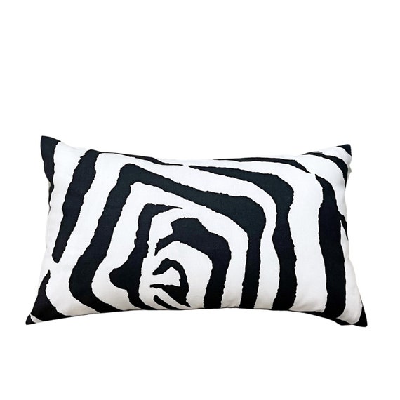 Black and white lumbar pillow cover sale
