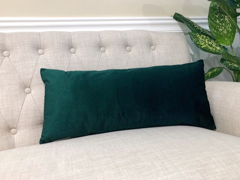Lumbar Hunter Green Velvet Pillow Cover Hunter Green Lumbar Etsy