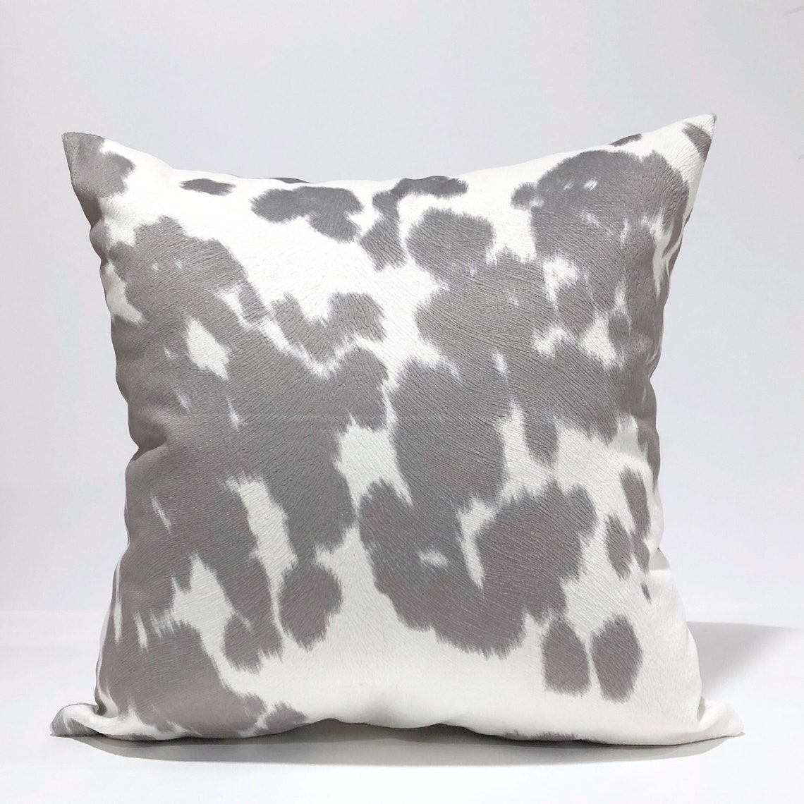 Faux Cowhide Gray Pillow Cover Udder Madness Euro Sham Etsy
