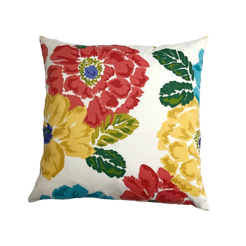 Floral Pillow Cover Big Flower Print Pillow Case Red Etsy