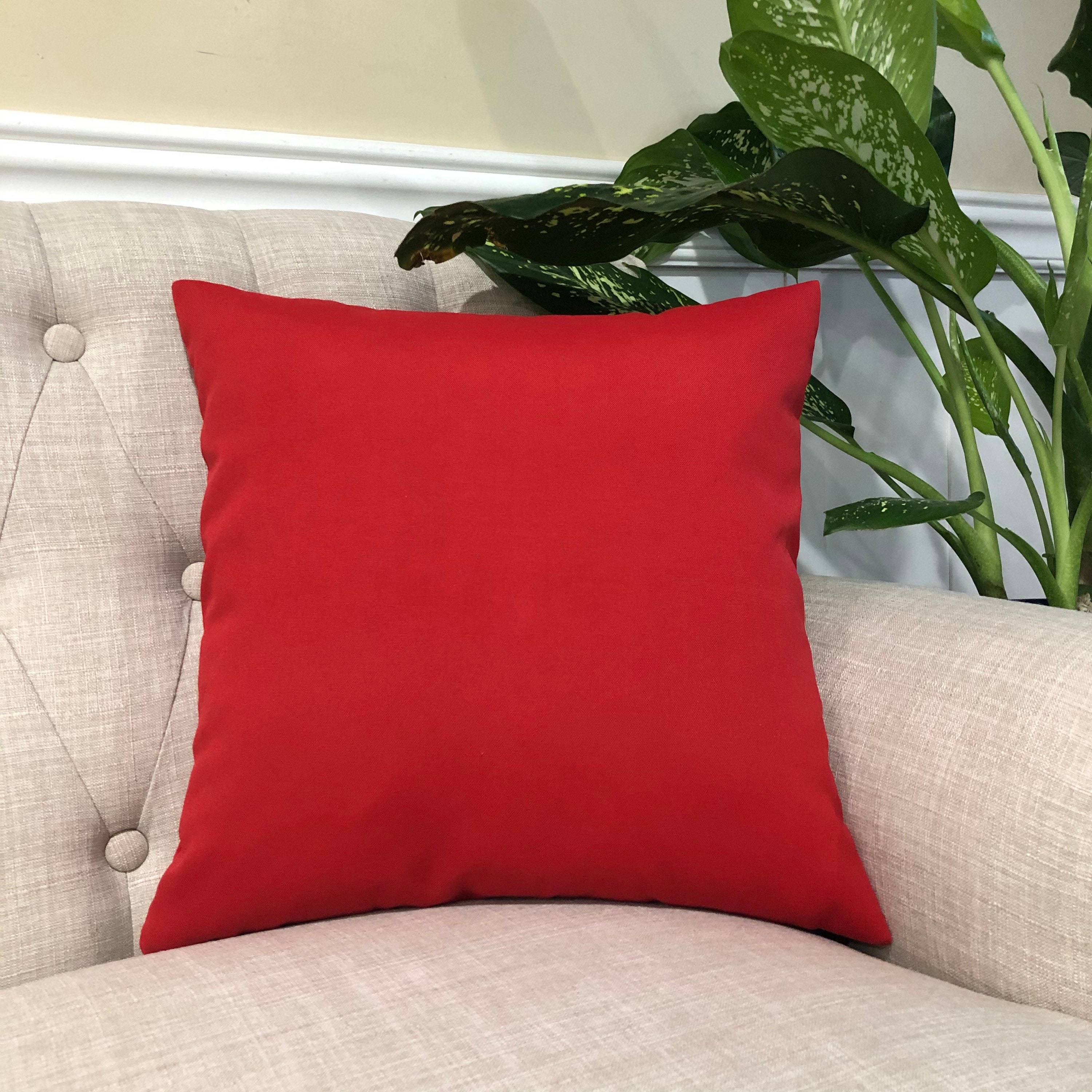 Solid Red Outdoor Decorative Throw Pillowcase Red Lumbar Etsy