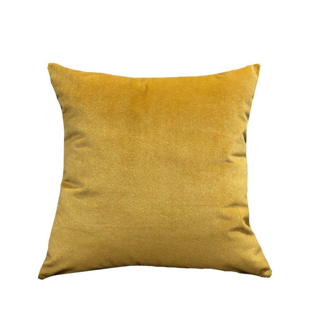 Velvet Gold Throw Pillow Cover, Velvet Home Decor, Solid Gold Pillow