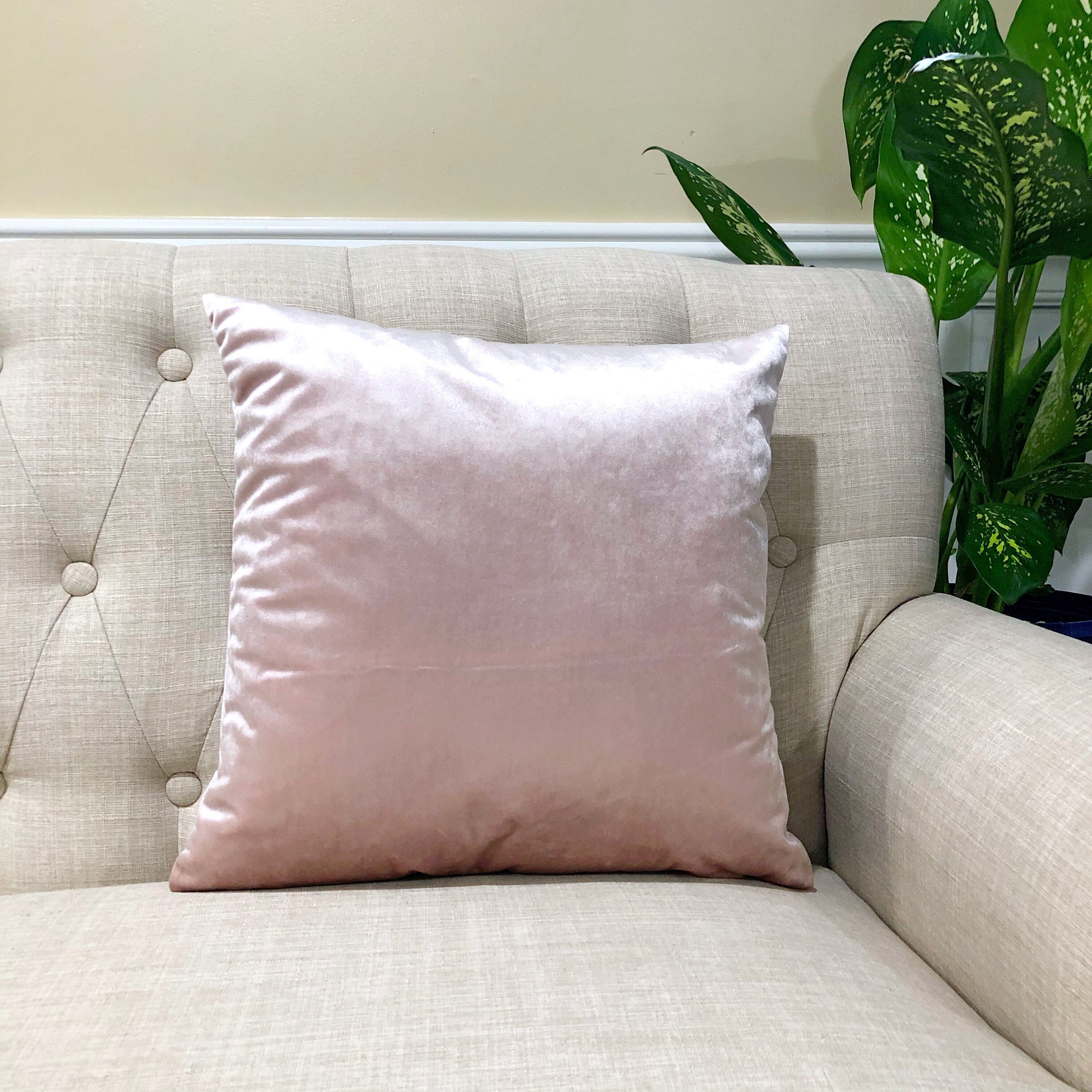 Velvet Blush Throw Pillow Cover Blush Velvet Home Decor Etsy België