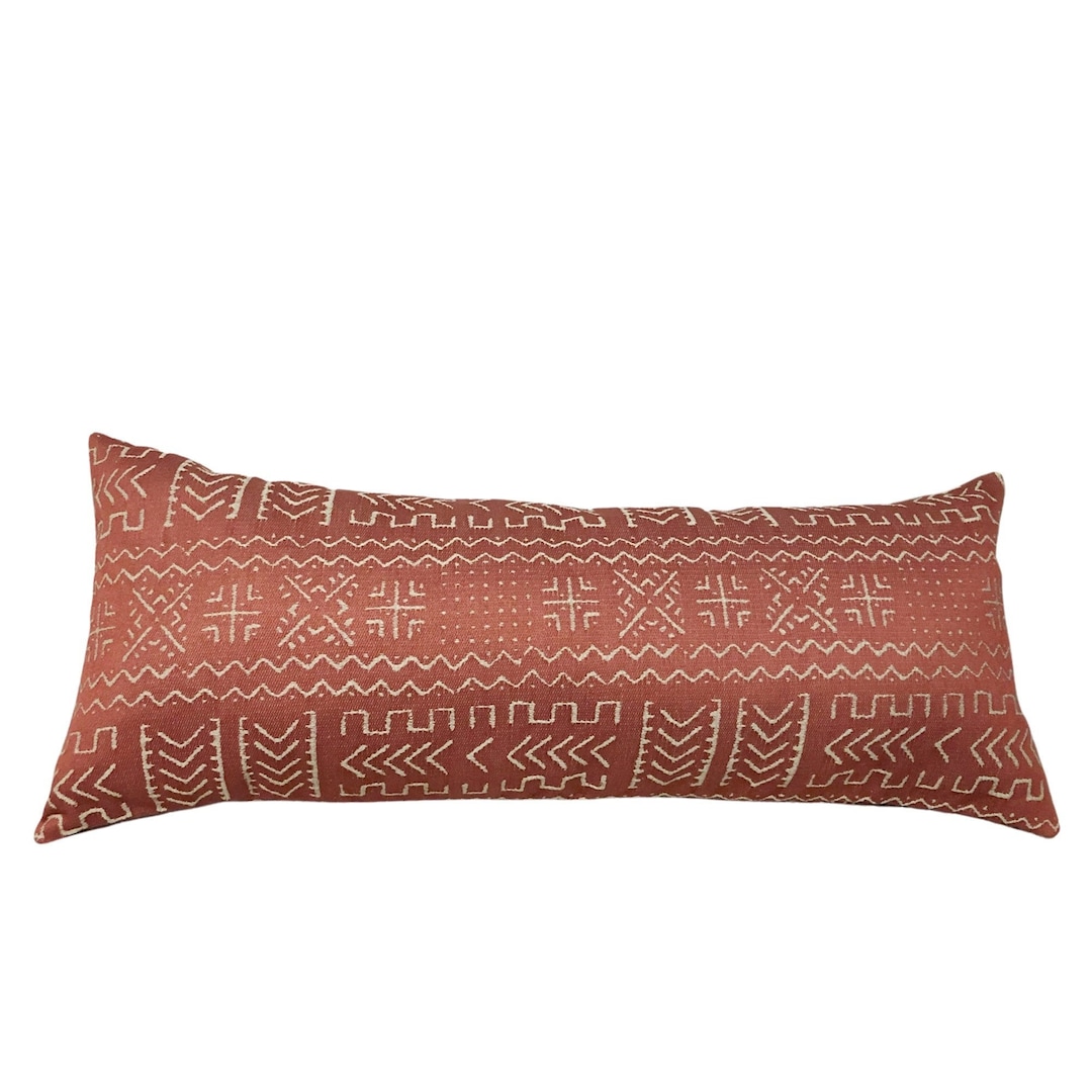 Tribal Rust and Cream Lumbar Pillow Cover Tribal Jacquard - Etsy