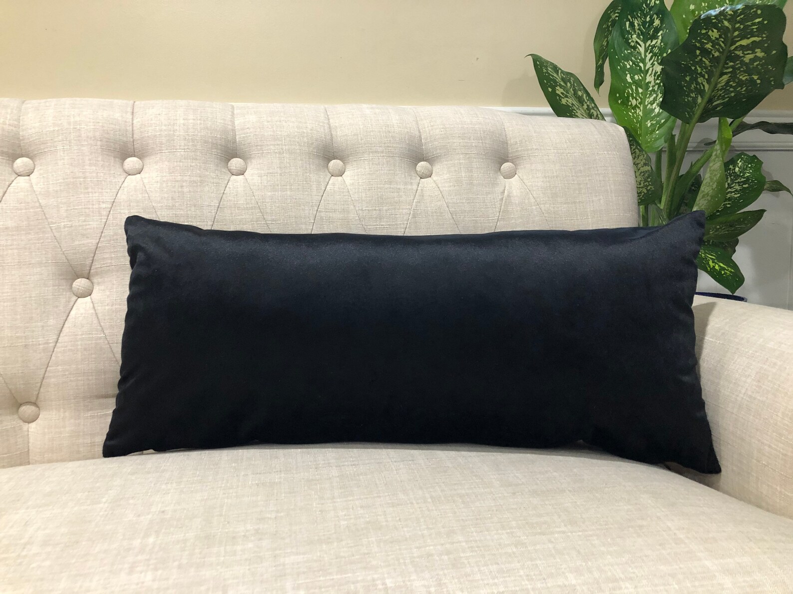 Black Velvet Lumbar Pillow Cover Black Velvet Lumbar Etsy