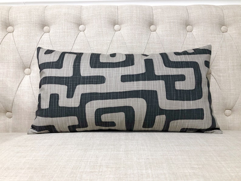 Charcoal Grey Black Pillow Cover Black and Grey Pillowcase Etsy