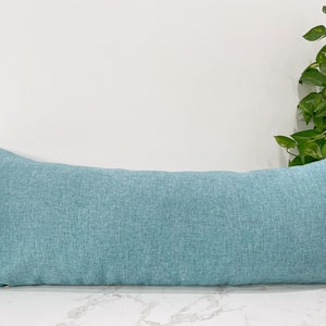 Aqua Rectangular Pillow Cover, Woven Medium weight linen (appearance only) Lumbar Pillow Case, 12x16, 12x18, 12x20, 12x26, 14x36
