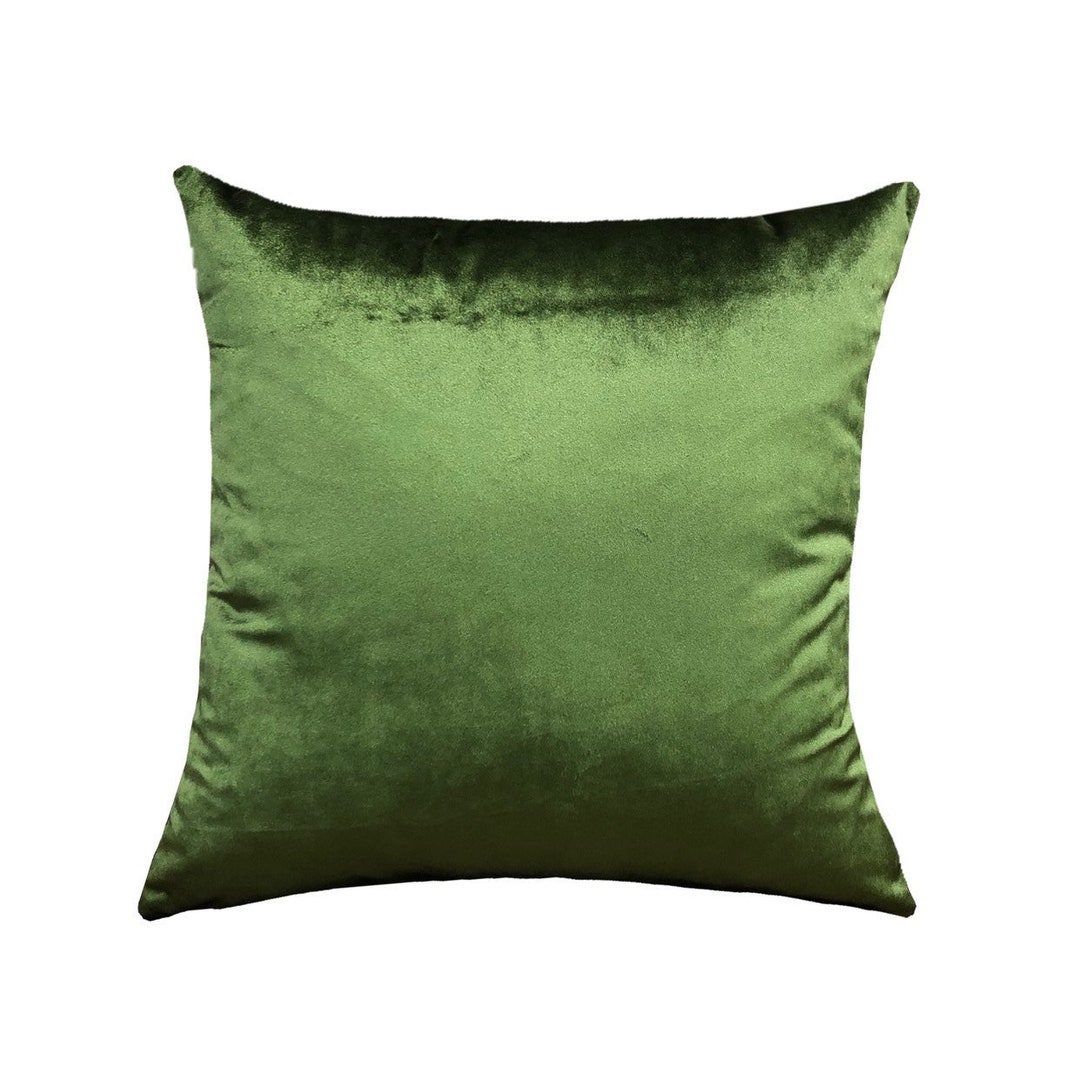 Velvet Moss Green Throw Pillow Cover Solid Moss Green Home Etsy