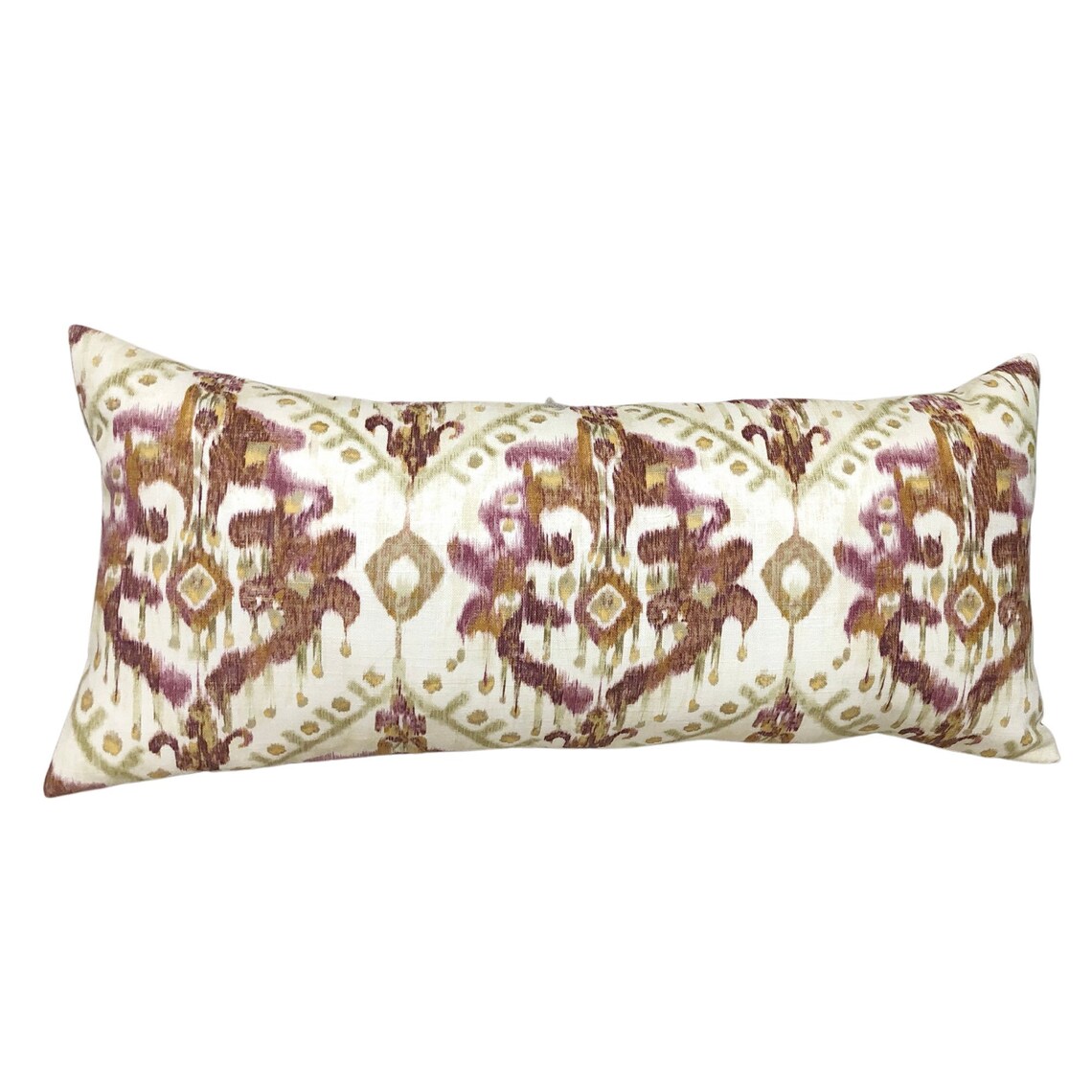 Ikat Plum Linen Lumbar Throw Pillow Cover Plum Ikat Linen Etsy Sweden