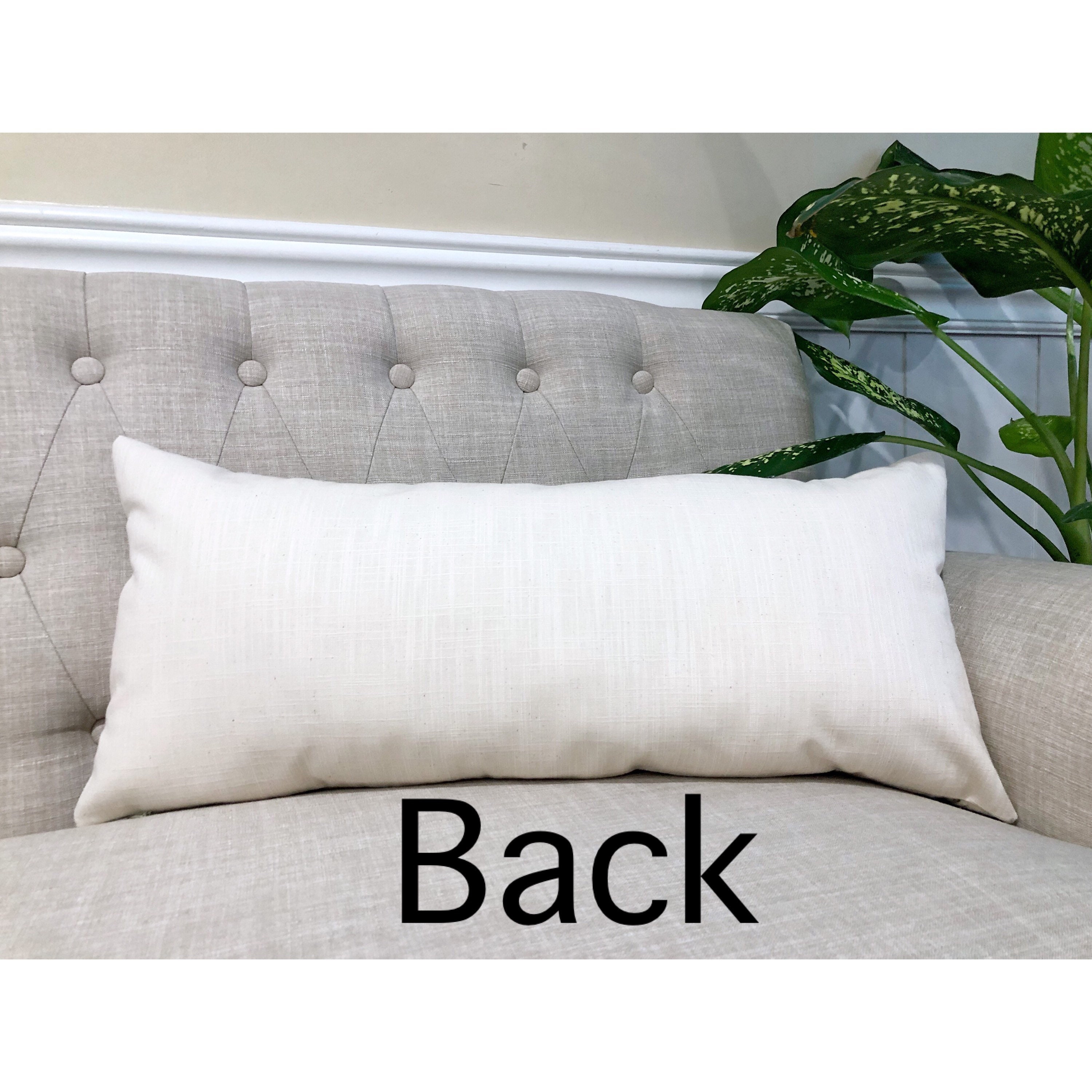 Toile Aqua Lumbar Pillow Cover Linen Like Textured Etsy