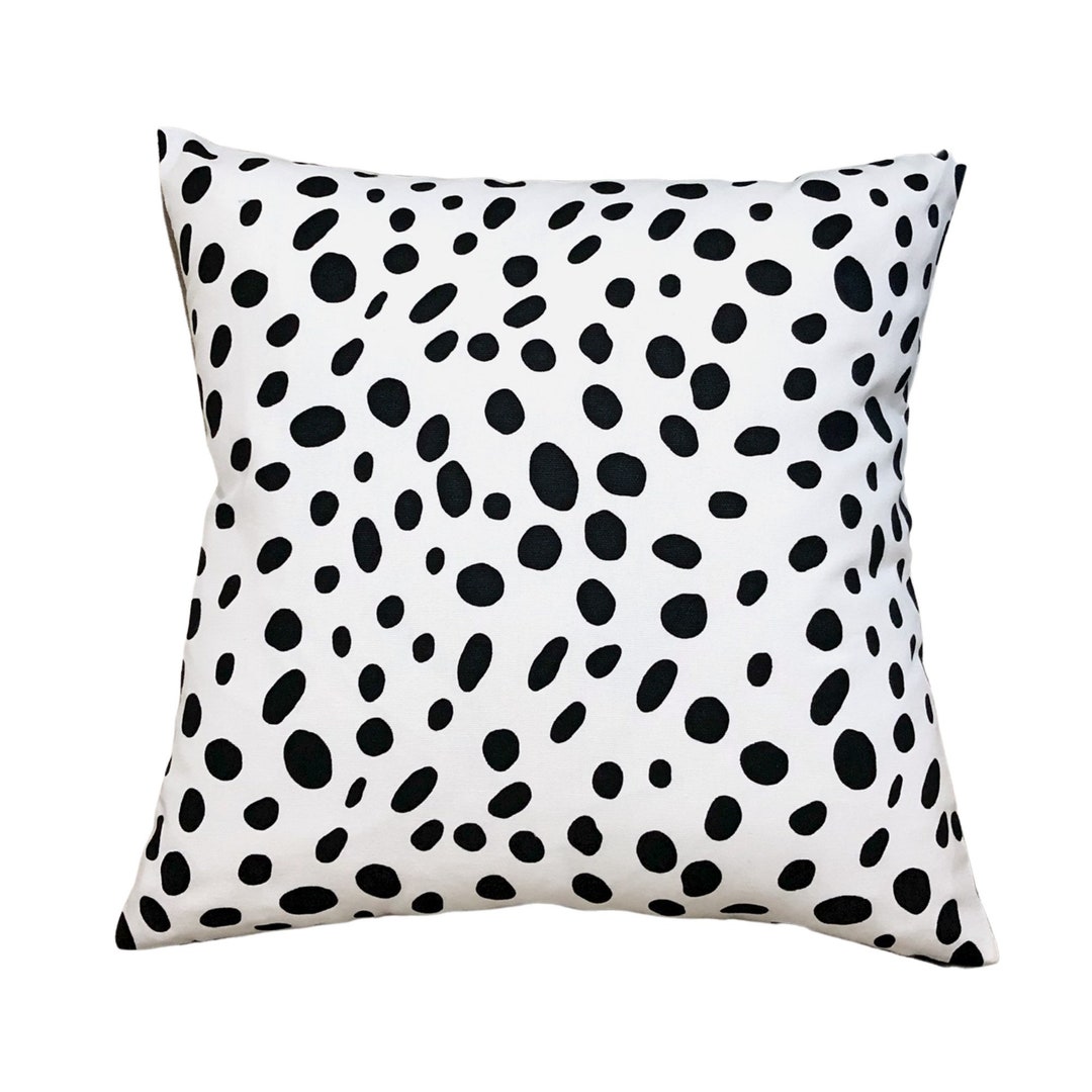 Black/White Polka Dots Throw Pillow Deny Designs: Indoor Square