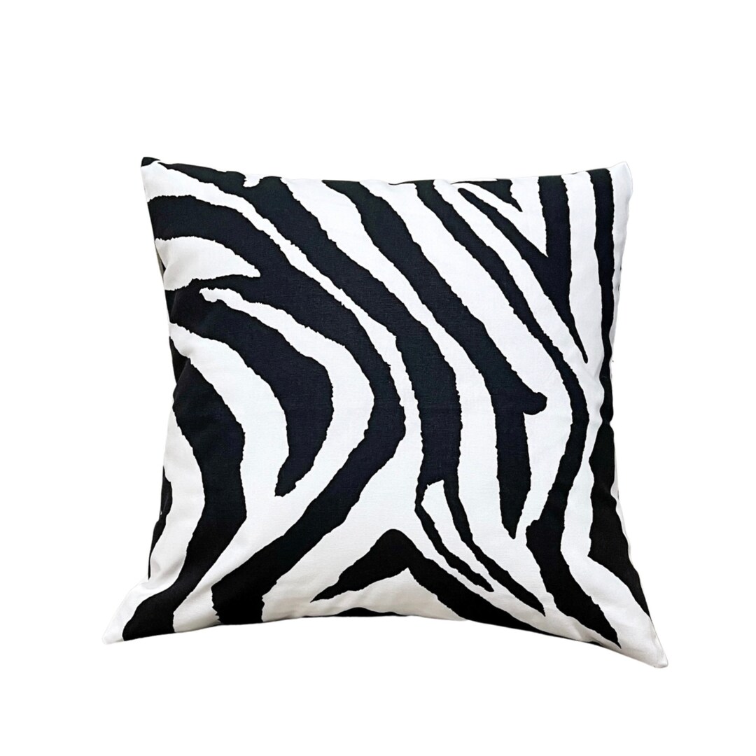 Black and White Zebra Animal Print Home Decor Throw Pillow Cover