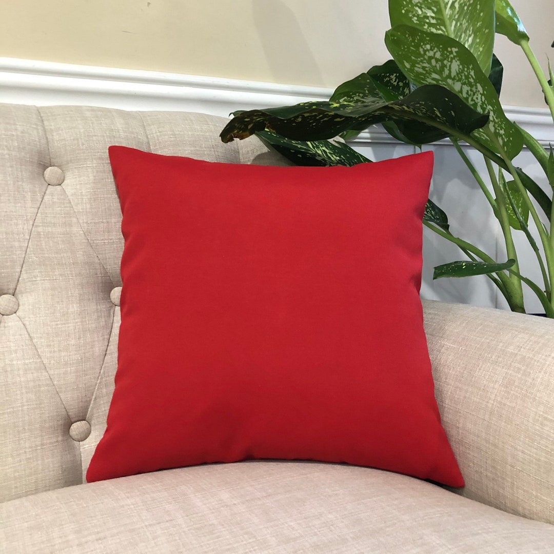 Solid Red Outdoor Decorative Throw Pillowcase, Red Lumbar Pillow Cover, Patio Euro, Sham, Kidney