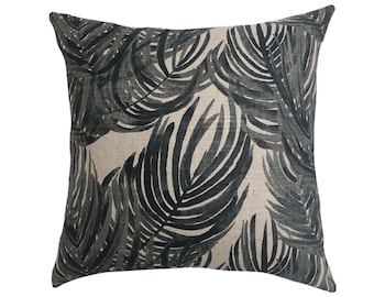 Villa Linen Granite Ashby Throw Pillow Cover, Home Decor Pillow Cover, Black, Grey and Natural Pillow case