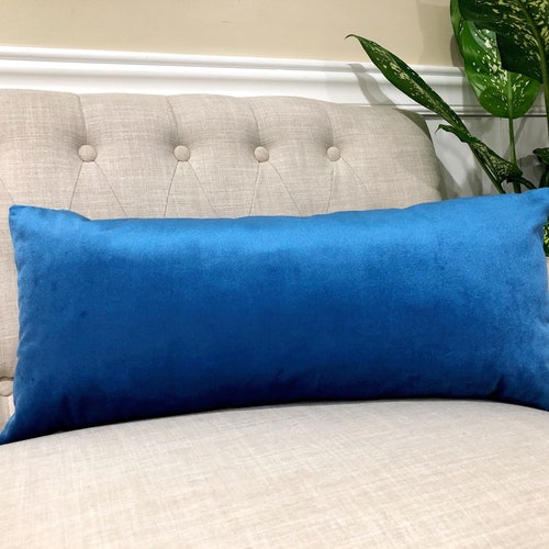 Lumbar Royal Blue Velvet Pillow Cover Royal Blue Lumbar Etsy