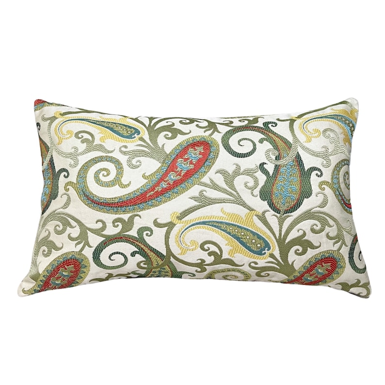 Gold Damask Lumbar Pillow Cover Gold Jacquard Paisley Etsy