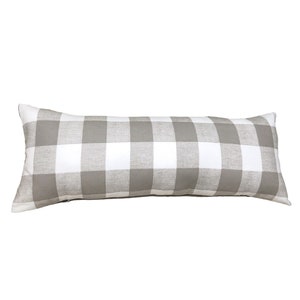 Anderson Ecru Lumbar Pillow Cover, Taupe and White Cotton Lumbar Pillowcase, Rectangular Pillow Cover, 14x36, 14x34, 14x24, 12x26 and More