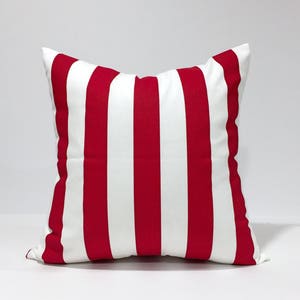 Striped Lipstick Red and White Pillow Cover, Decorative Throw Pillow Cover, stripe Lumbar, Euro, Sham, Kidney Pillowcase Christmas Decor