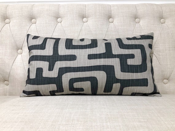 Grey lumbar pillow cover hotsell