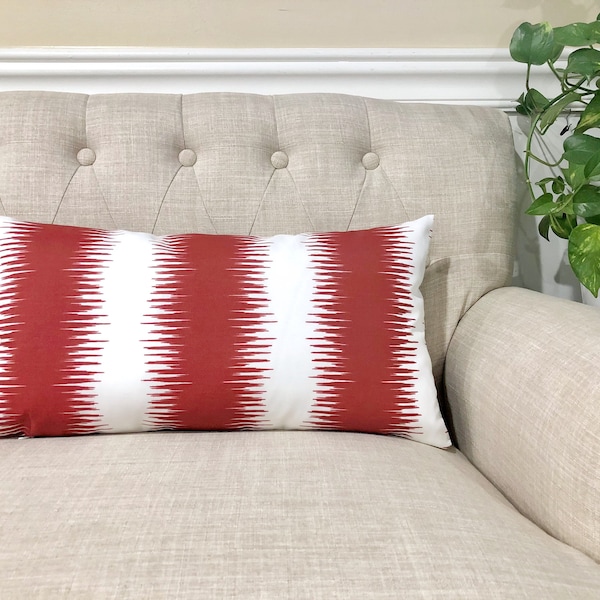 Red Ikat Pillow Etsy