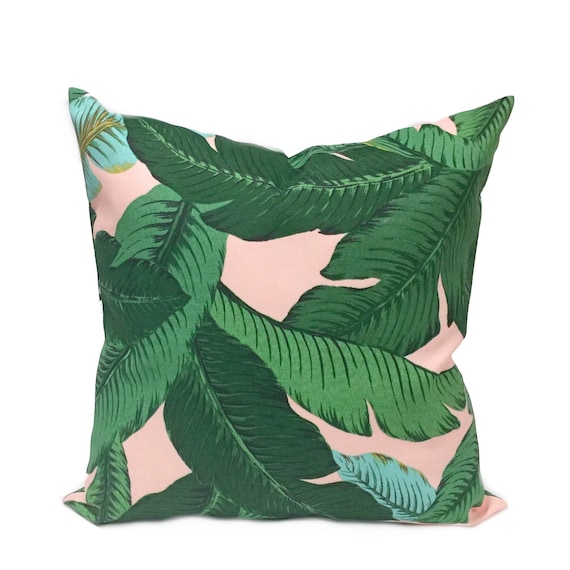 26x26 Chartreuse and Baby Pink 24x24 Outdoor Turquoise Green 12x18 14x20 Pillow Case Indoor Pillow cover Swaying Palms Isla Pink