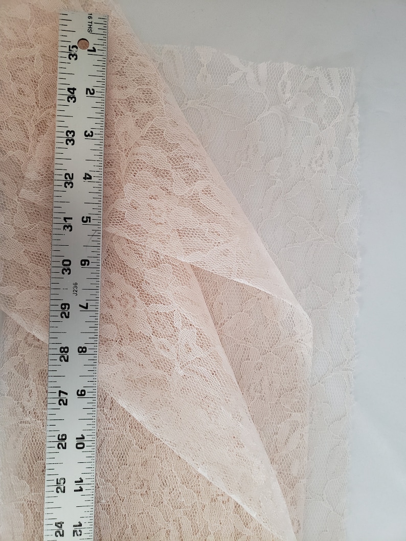 DESTASH 55 wide 120 length ~ peach floral length overlay special occasion fabric