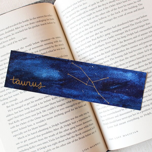 Taurus Zodiac Constellation Galaxy Bookmark