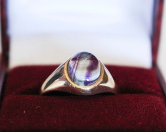 Purple Fluorite Ring | 9k Yellow Gold Ring