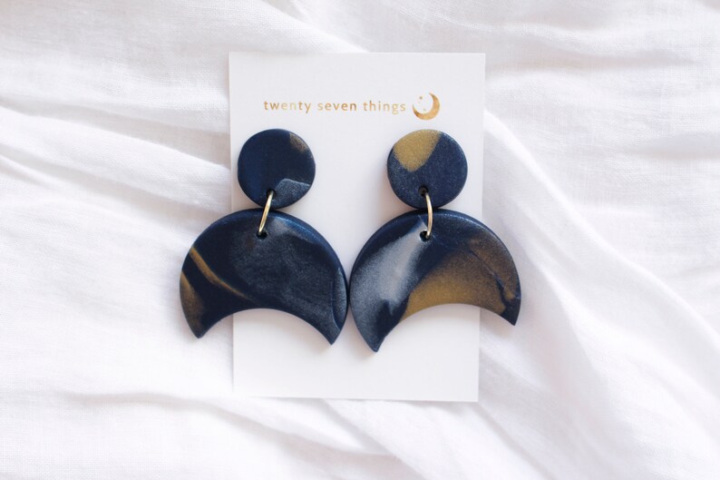 Crescent Galaxy Earrings Metallic Galaxy