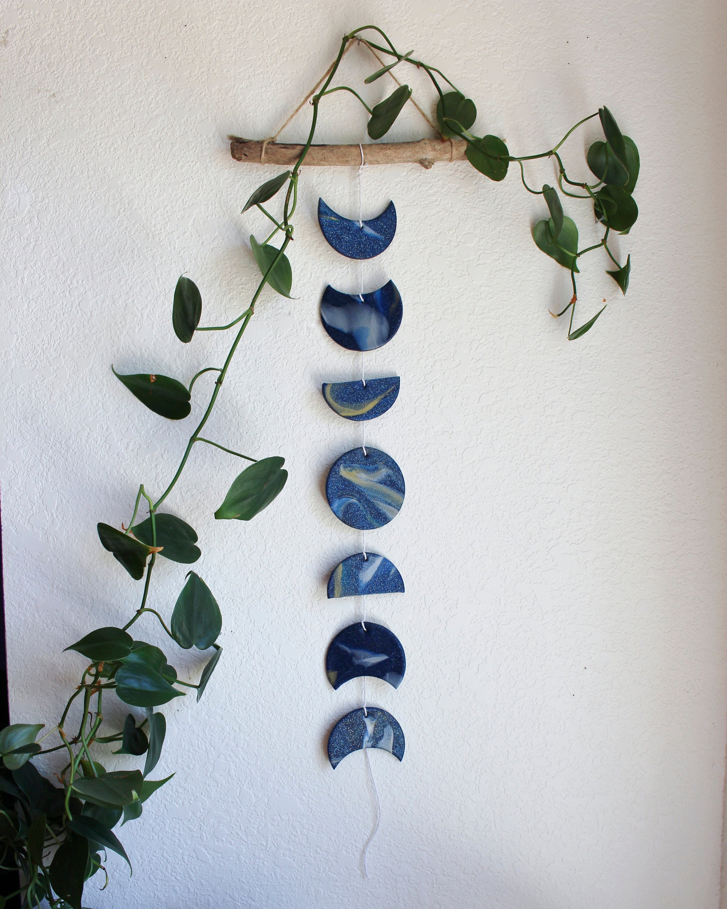 Metallic Galaxy Moon Phase Wall Hanging