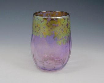 Handblown iridescent cocktail glass  by Elaine Hyde