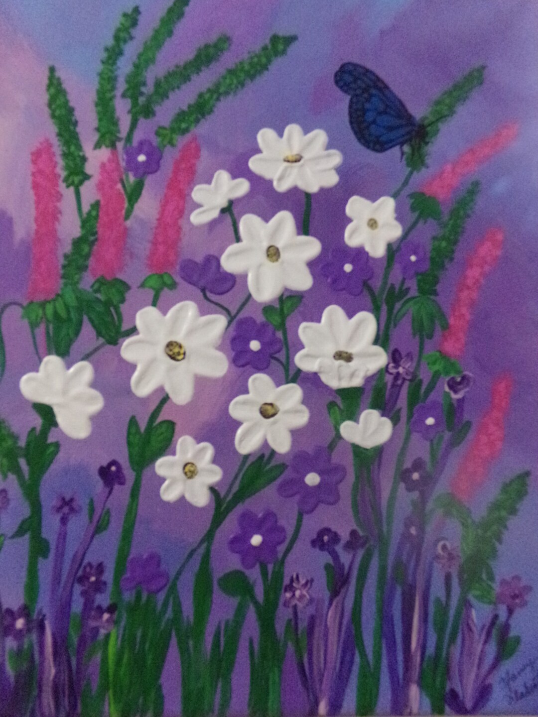 Palette Knife Flowers- 3D, Acrylic 11 X 14 Painting on a Canvas, - Etsy