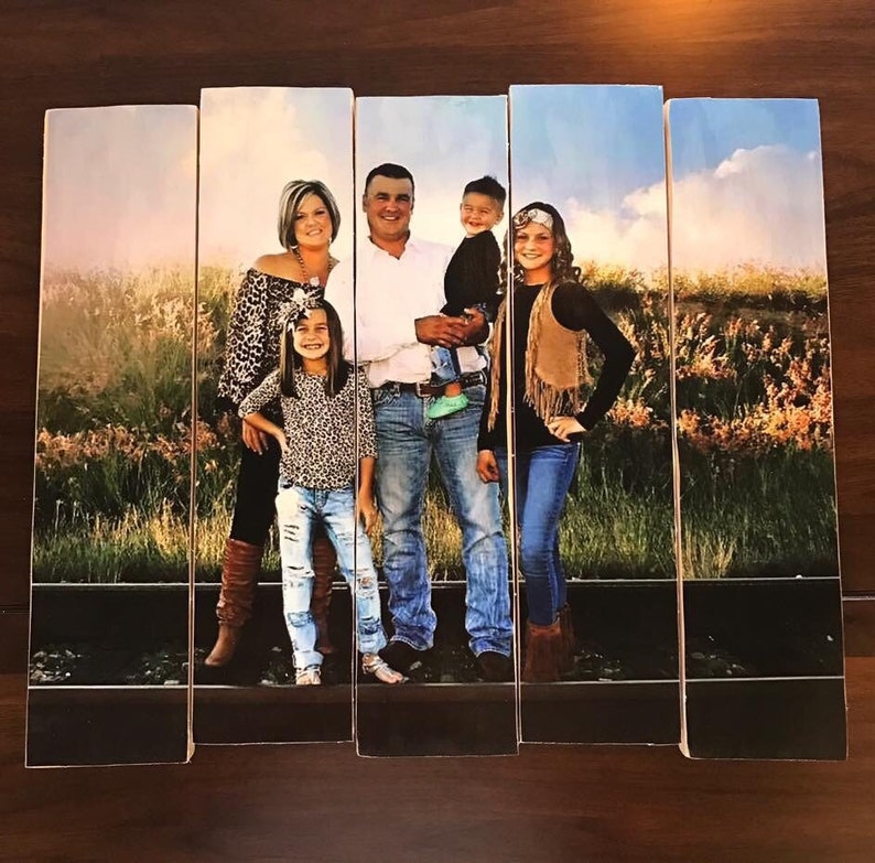 wood slats 16x20 personalized Wood Family Picture