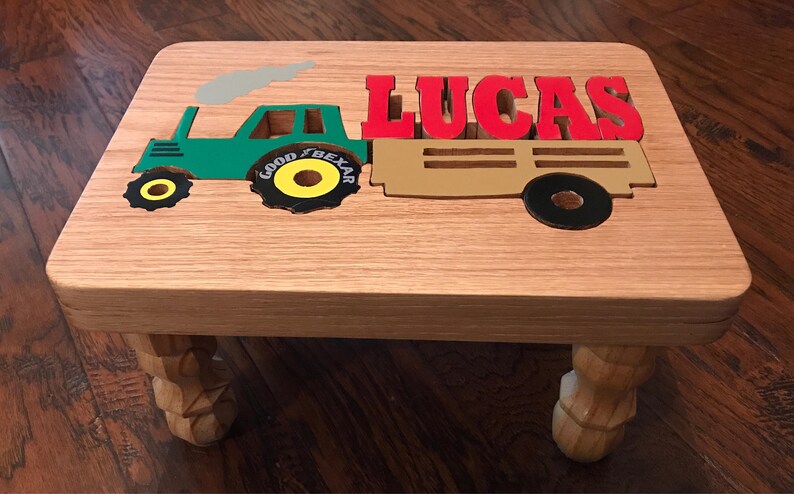 personalized child puzzle step stool