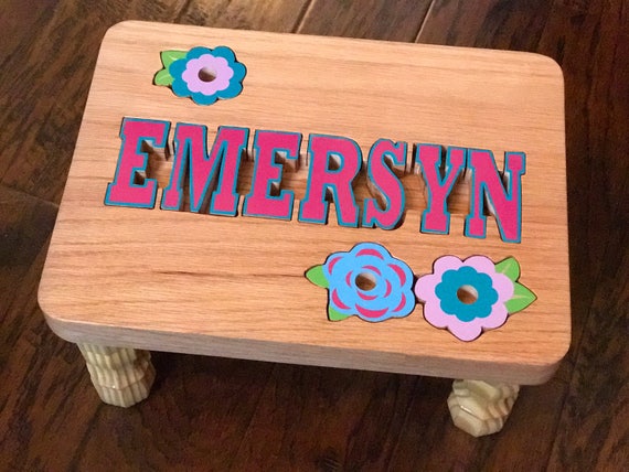 personalized child puzzle step stool